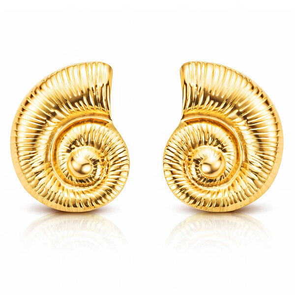 "Seashells" Earrings, 18K Gold Plated Steel