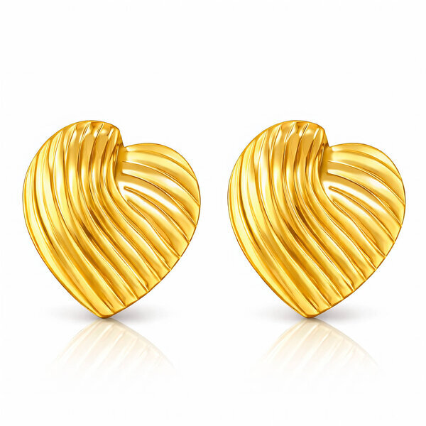 "Hearts" Earrings, 18K Gold Plated Steel