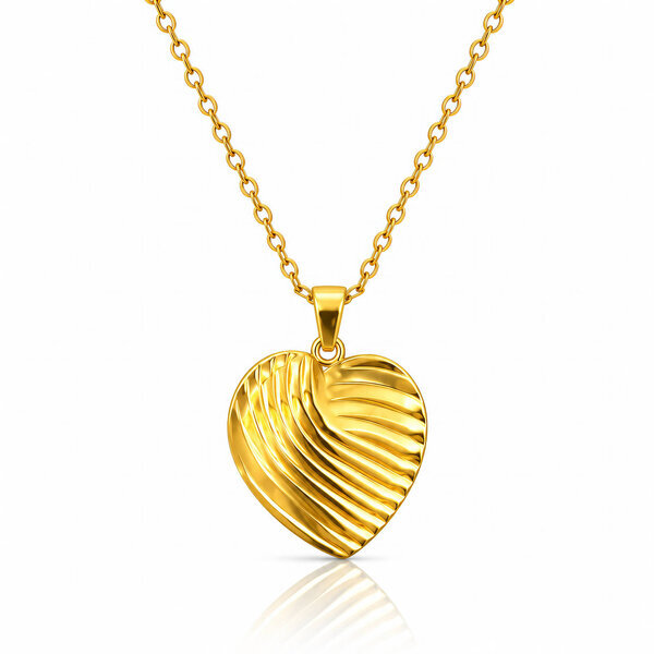 "Heart" Necklace, 18K Gold Plated Steel