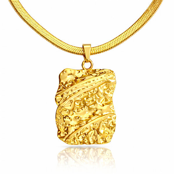 Necklace, 18K Gold Plated Steel