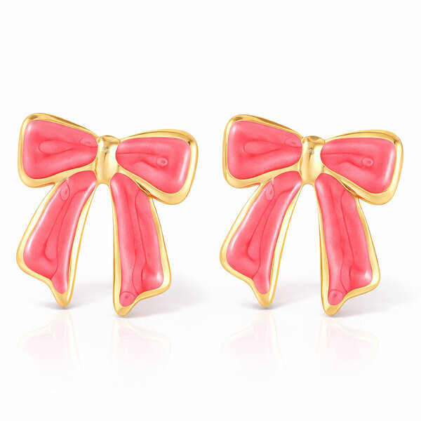 "Bows" Earrings, 18K Gold Plated Steel