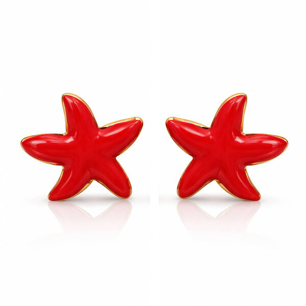 "Starfishs" Earrings, 18K Gold Plated Steel