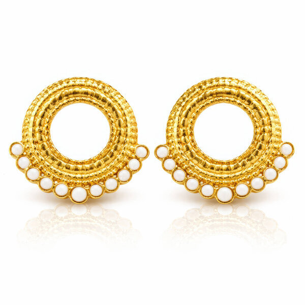 Earrings, 18K Gold Plated Steel