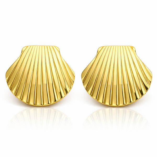 "Seashells" Earrings, 18K Gold Plated Steel