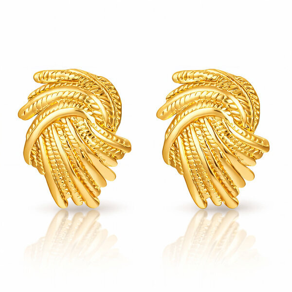 Earrings, 18K Gold Plated Steel