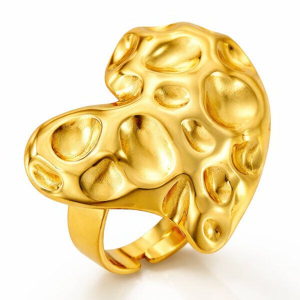 "Heart" Ring, 18K Gold Plated Steel