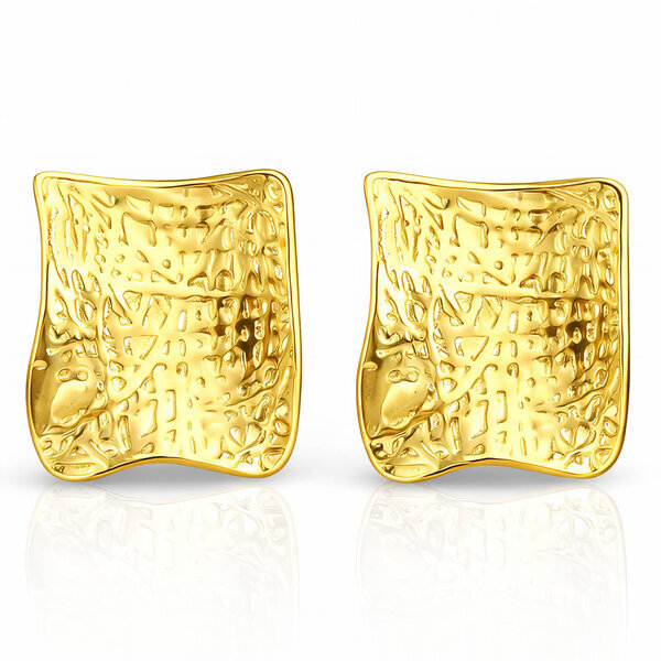 Earrings, 18K Gold Plated Steel