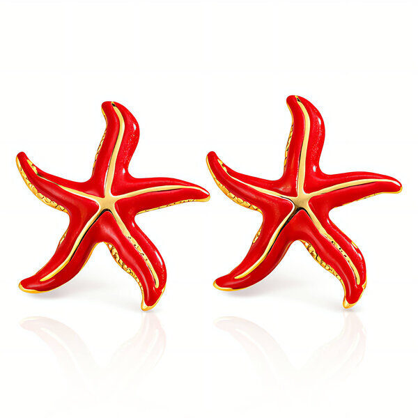 "Starfishs" Earrings, 18K Gold Plated Steel
