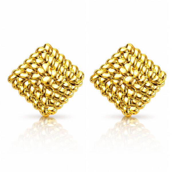 Earrings, 18K Gold Plated Steel