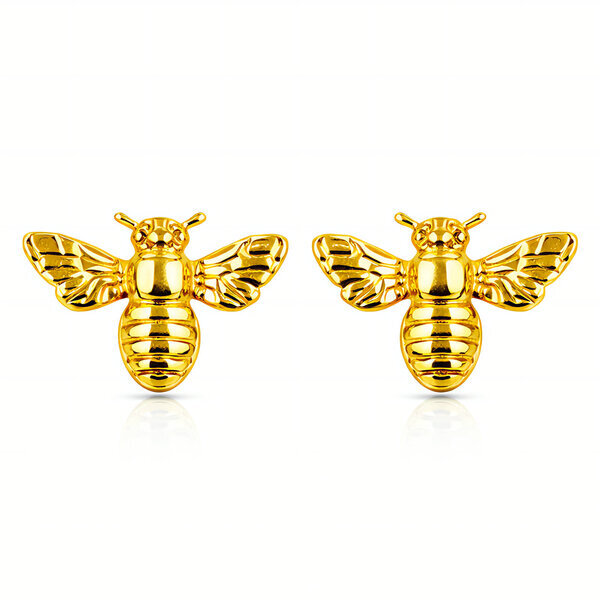 "Bees" Earrings, 18K Gold Plated Steel