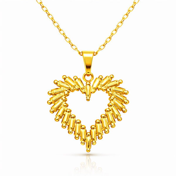 "Heart" Necklace, 18K Gold Plated Steel