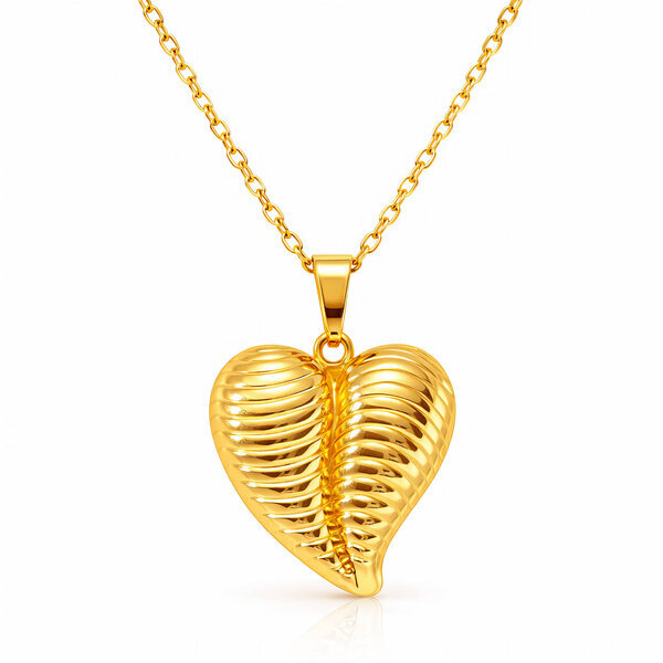 "Heart" Necklace, 18K Gold Plated Steel