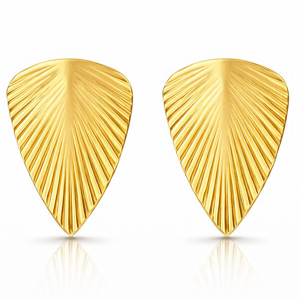 "Leafs" Earrings, 18K Gold Plated Steel