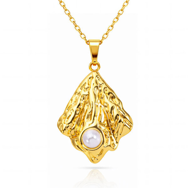 Necklace, 18K Gold Plated Steel