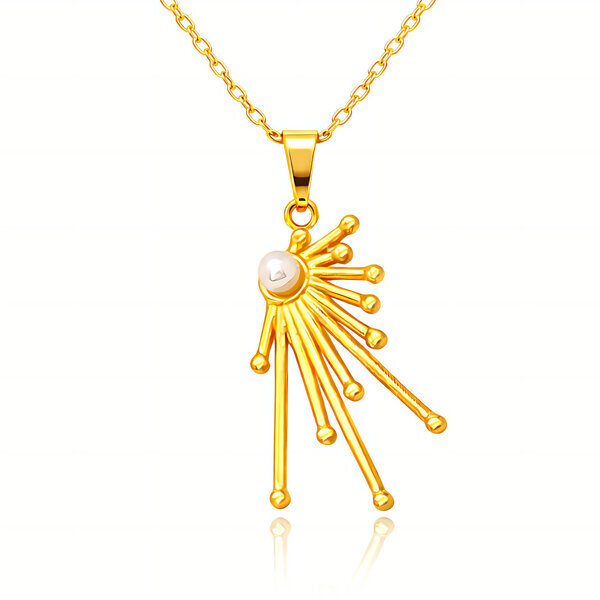 Necklace, 18K Gold Plated Steel