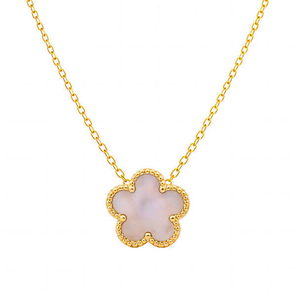 "Flower" Necklace, 18K Gold Plated Steel