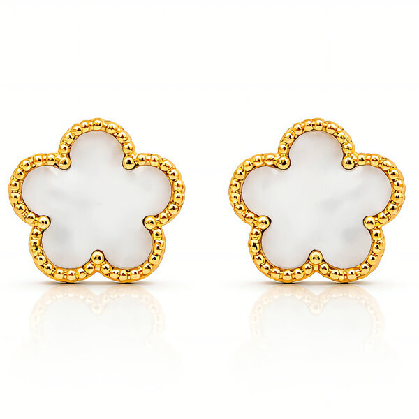 "Flowers" Earrings, 18K Gold Plated Steel