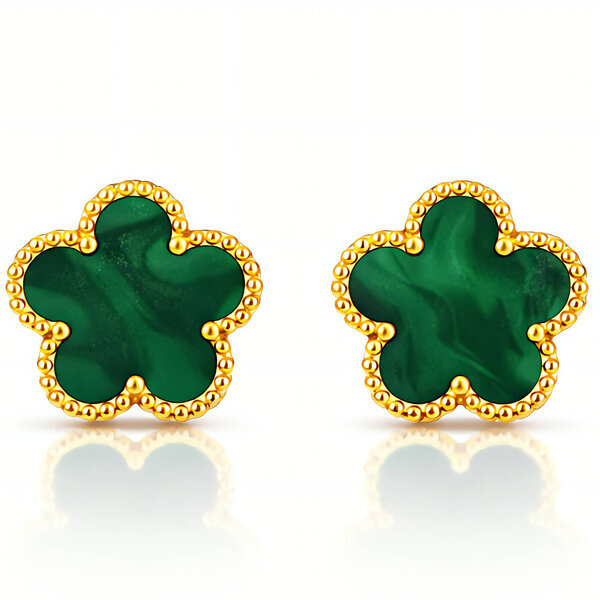 "Flowers" Earrings, 18K Gold Plated Steel