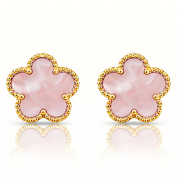 "Flowers" Earrings, 18K Gold Plated Steel