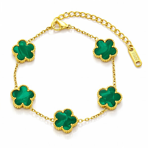 "Flower Meadow" Bracelet, 18K Gold Plated Steel