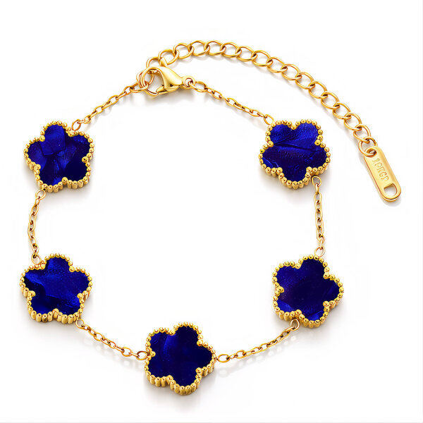 "Flower Meadow" Bracelet, 18K Gold Plated Steel