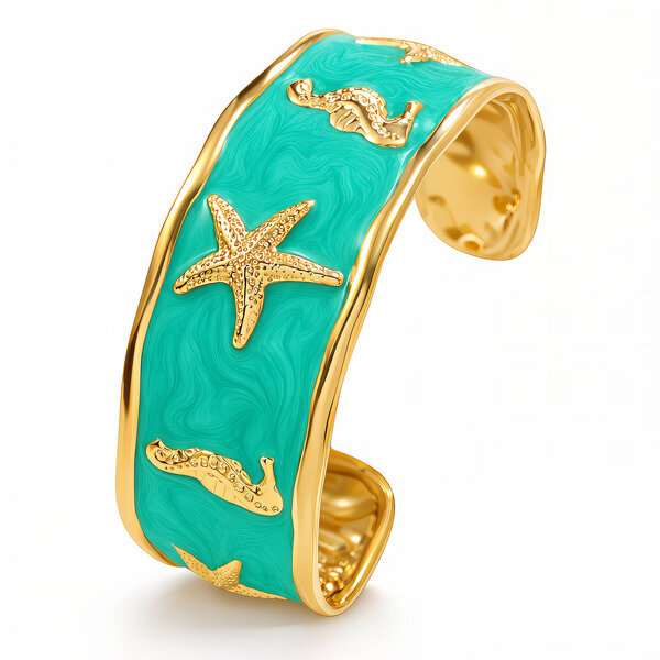 "Starfish" PVD Gold-Plated Steel Bracelet - Intensity