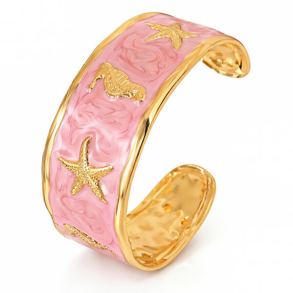 "Starfishes" Bracelet, 18K Gold Plated Steel