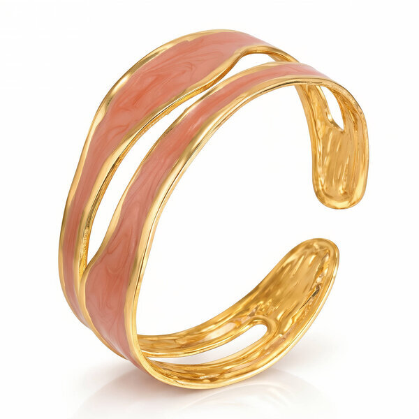 Bracelet, 18K Gold Plated Steel