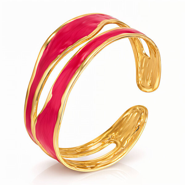 Bracelet, 18K Gold Plated Steel