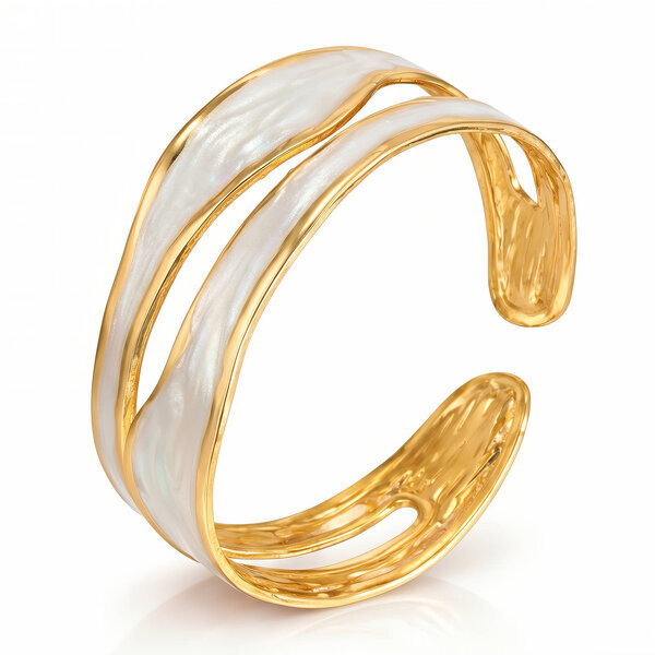 Bracelet, 18K Gold Plated Steel