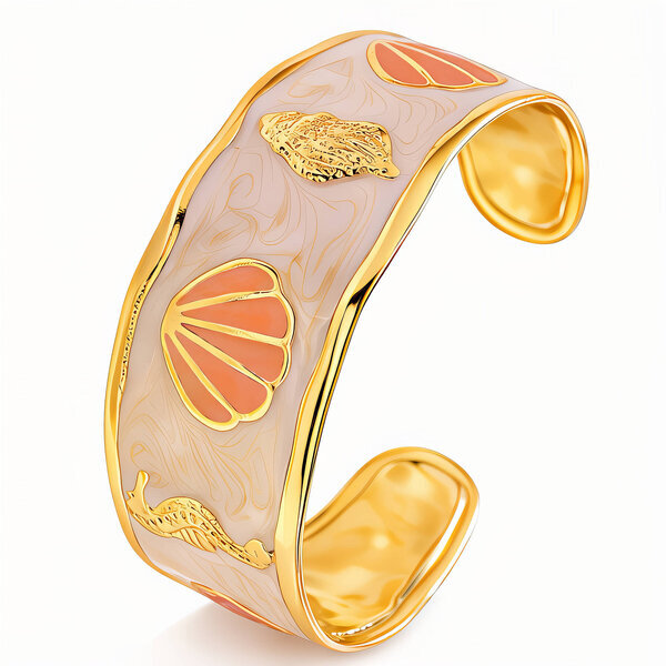 "Seashells" Bracelet, 18K Gold Plated Steel