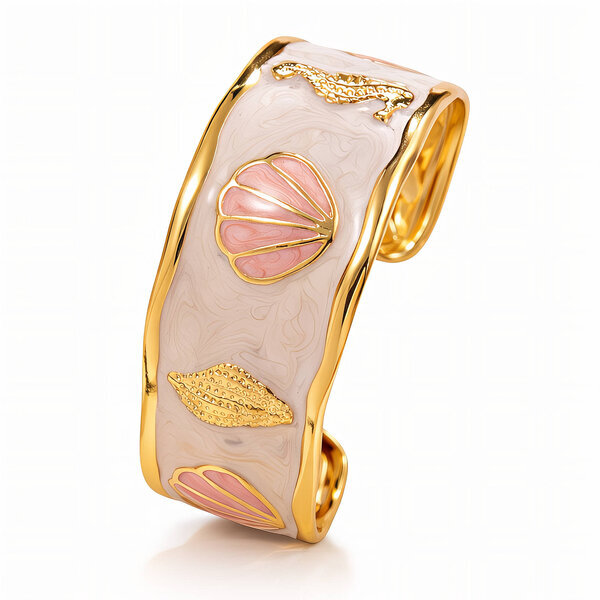 "Seashells" Bracelet, 18K Gold Plated Steel