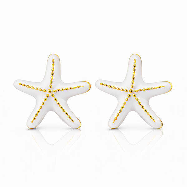 "Starfishs" Earrings, 18K Gold Plated Steel