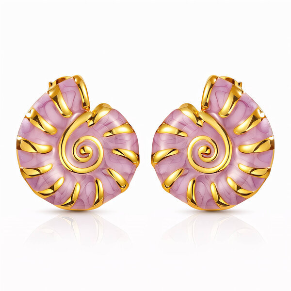 "Seashells" Earrings, 18K Gold Plated Steel