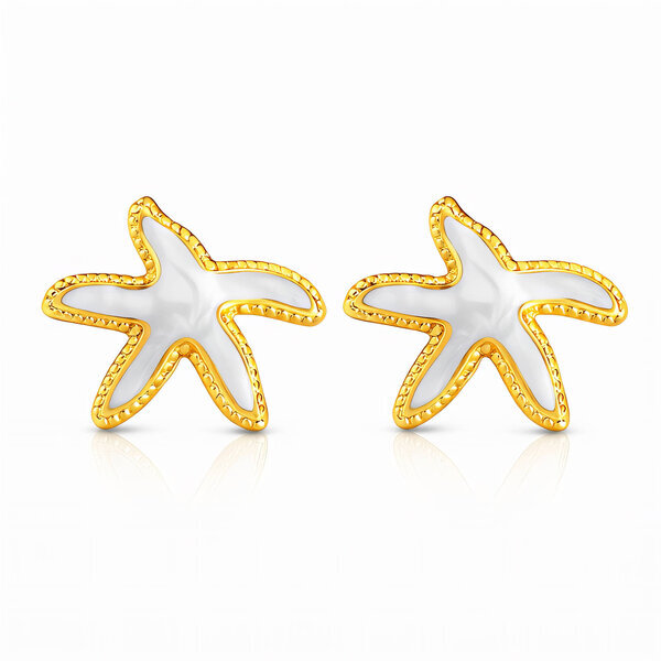 "Starfishs" Earrings, 18K Gold Plated Steel