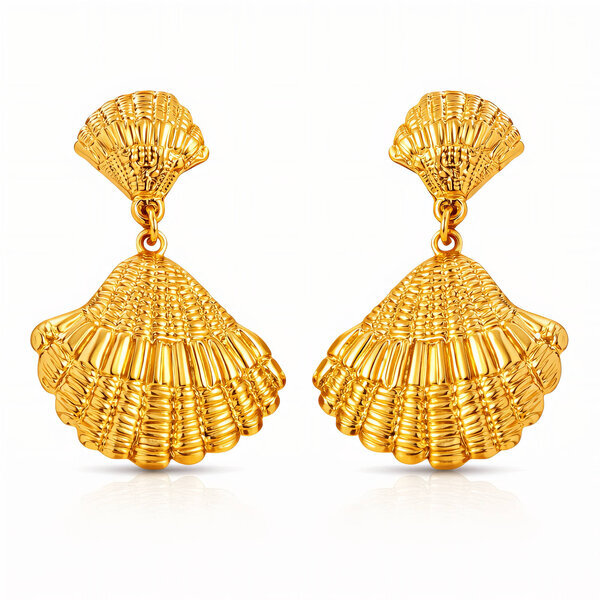 "Seashells" Earrings, 18K Gold Plated Steel