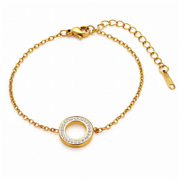 Bracelet, 18K Gold Plated Steel