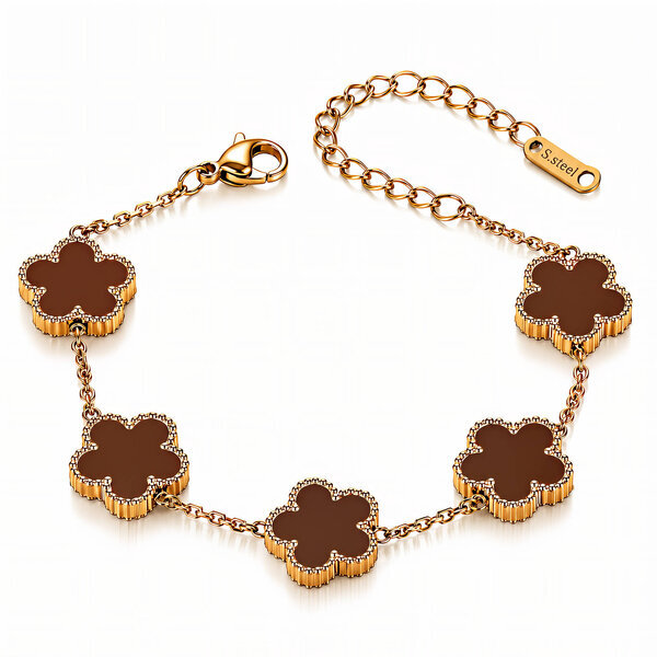 "Flower Meadow" Bracelet, 18K Gold Plated Steel