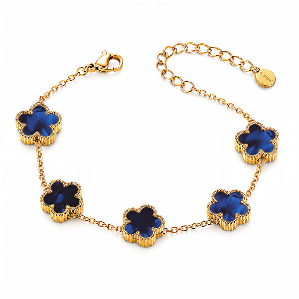 "Flower Meadow" Bracelet, 18K Gold Plated Steel