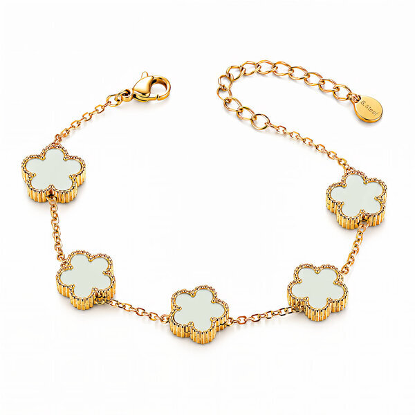 "Flower Meadow" Bracelet, 18K Gold Plated Steel