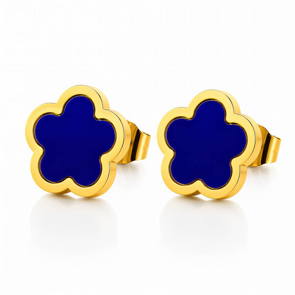 "Flowers" Earrings, 18K Gold Plated Steel