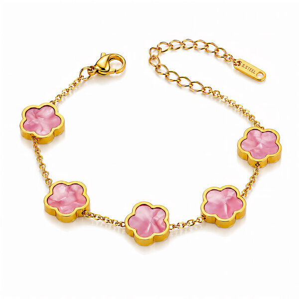 "Flower Meadow" PVD Gold-Plated Stainless Steel Bracelet - Bubble Pop