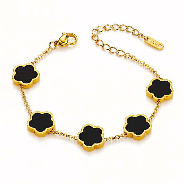 "Flower Meadow" PVD Gold-Plated Stainless Steel Bracelet - Bubble Pop