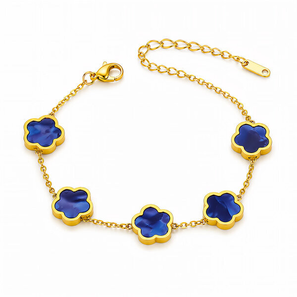 "Flower Meadow" Bracelet, 18K Gold Plated Steel