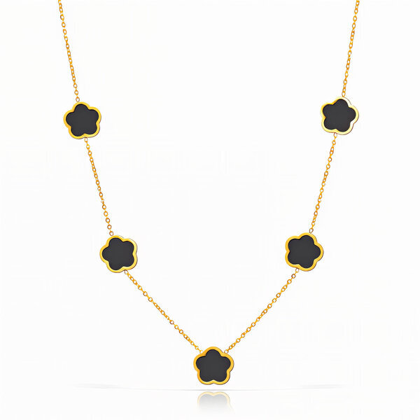 "Flower Meadow" PVD Gold-Plated Steel Necklace - Bubble Pop