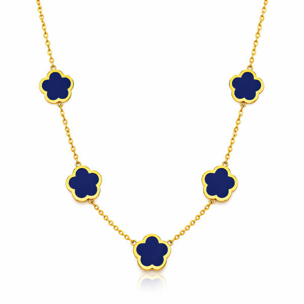 "Flower Meadow" PVD Gold-Plated Steel Necklace - Bubble Pop