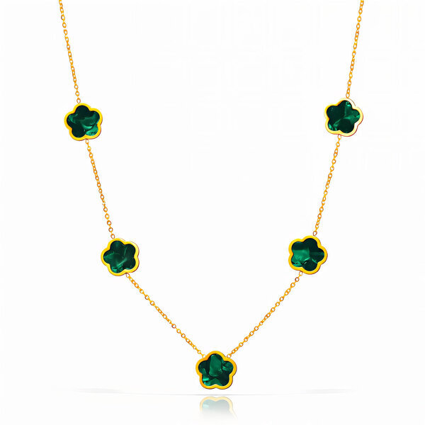 "Flower Meadow" Necklace, 18K Gold Plated Steel
