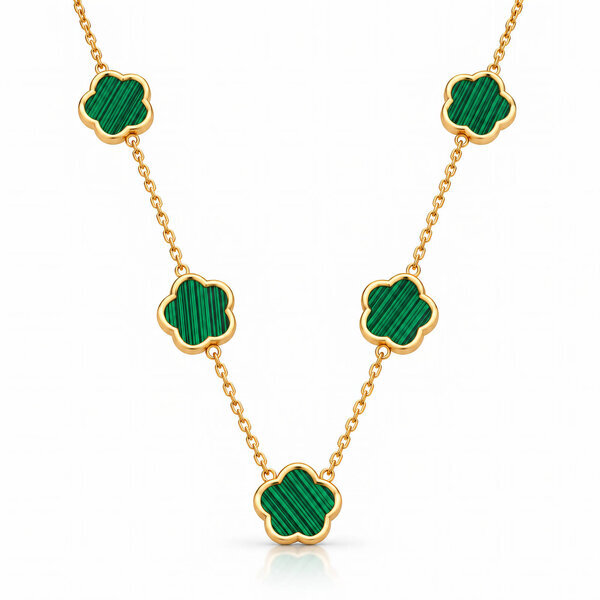 "Flower Meadow" PVD Gold-Plated Steel Necklace - Bubble Pop