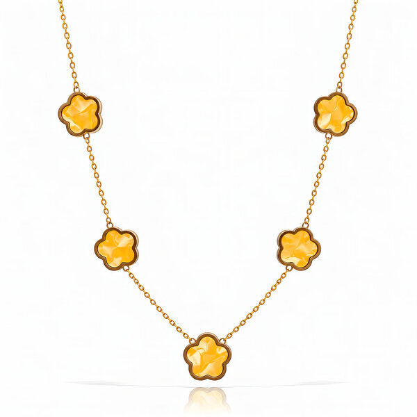 "Flower Meadow" PVD Gold-Plated Steel Necklace - Bubble Pop