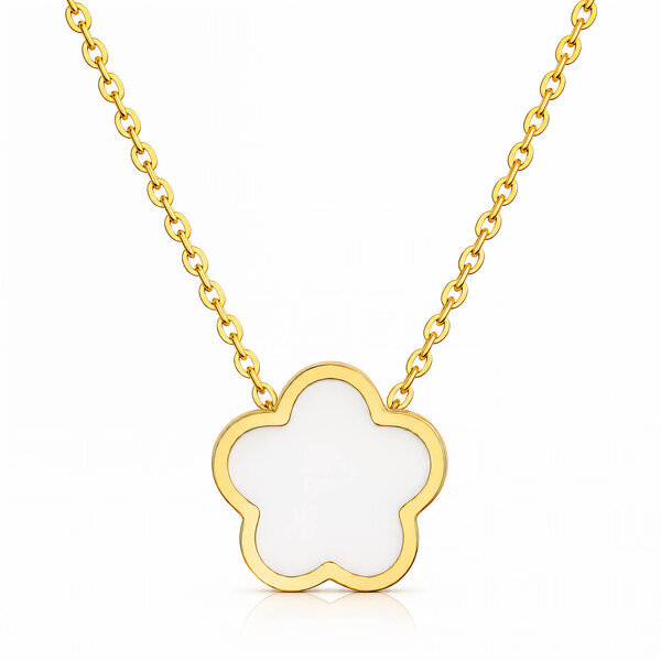 "Flower" PVD Gold-Plated Steel Necklace - Bubble Pop